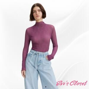 Levi's Second Skin Top Sheer Pink Purple Sz M. NWT